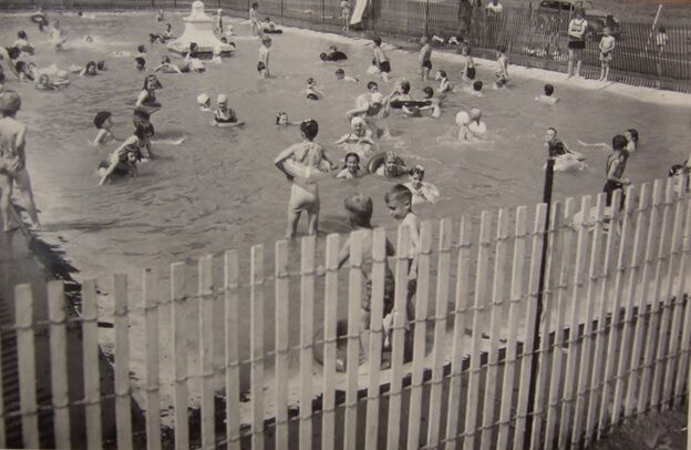 People in Crane wading pool